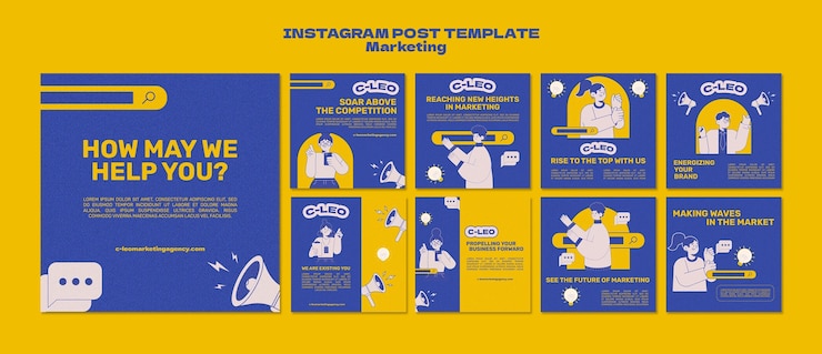 PSD gratuito estrategia de marketing de las publicaciones de instagram