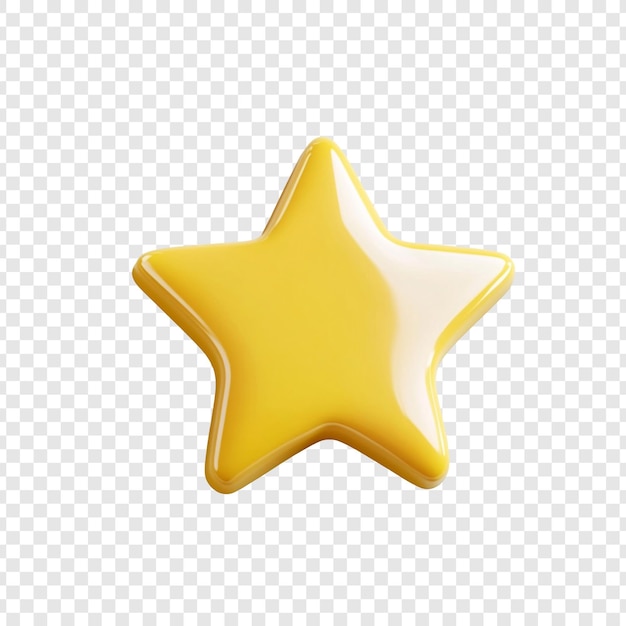 Estrella amarilla brillante Una representación en 3D de una brillante estrella de cinco puntas