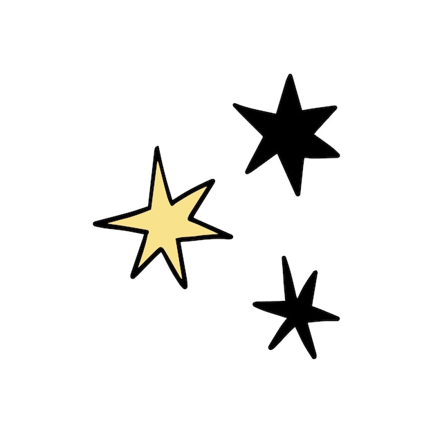 Estrella dibujada a mano aislada