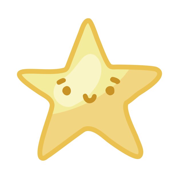 Estrella dibujada a mano aislada