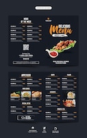 Gratis PSD eten menu en restaurant tweevoudig brochure sjabloon