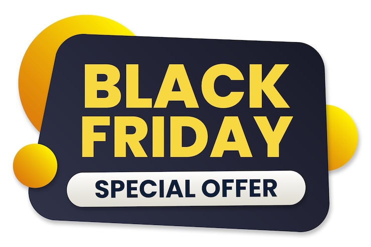 PSD gratuito etichetta black friday isolata