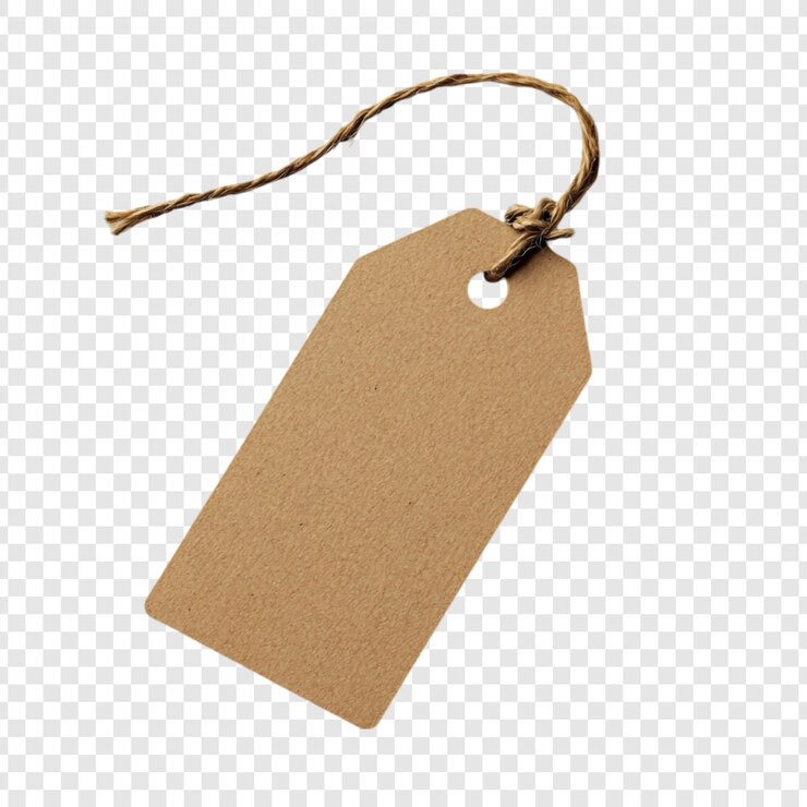 PSD gratuito etichetta di carta kraft marrone vuota con corda perfetta per etichette regalo etichette di prodotti o etichette di articoli fatti a mano
