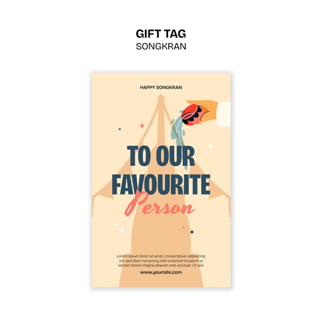 Etiqueta de regalo para la celebración de Songkran