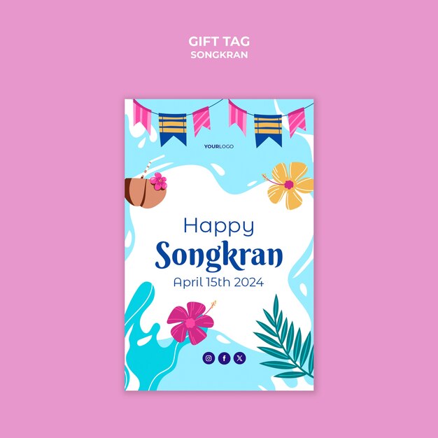 Etiqueta de regalo para la celebración de Songkran