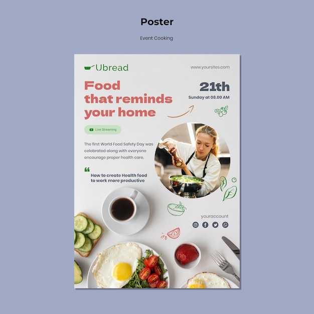 Evenement koken poster sjabloon