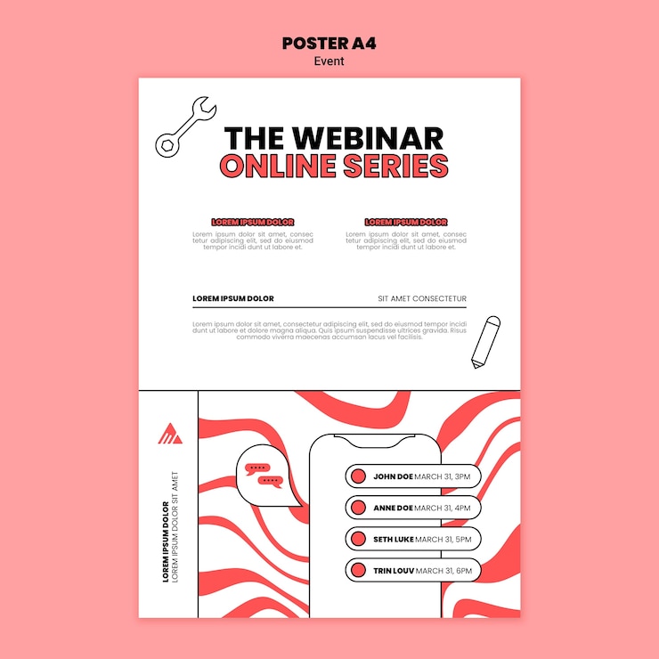 Gratis PSD evenement online webinar poster sjabloon