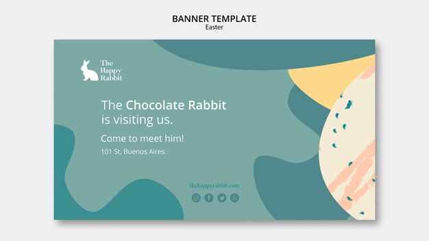 Evento del día de Pascua con plantilla de banner