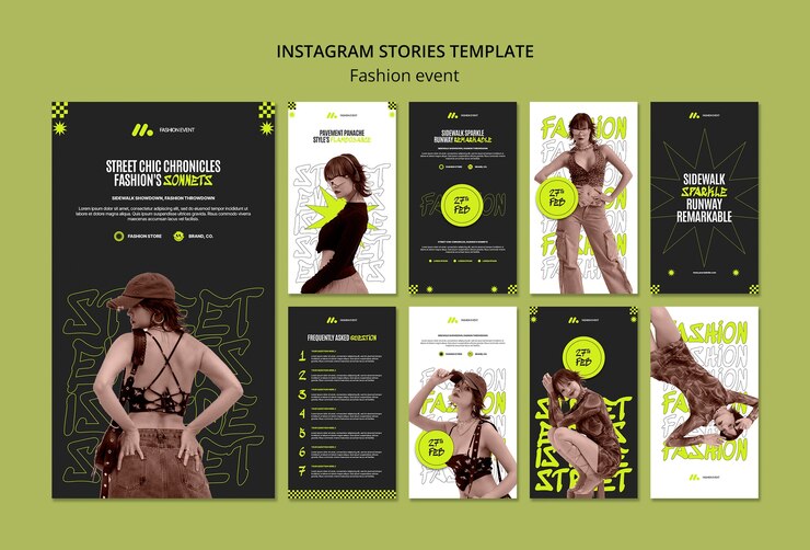 PSD gratuito evento de diseño plano de moda historias de instagram
