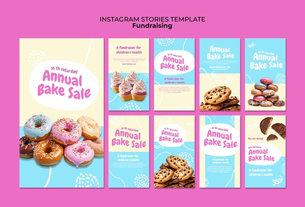 Evento de recaudación de fondos en las historias de Instagram