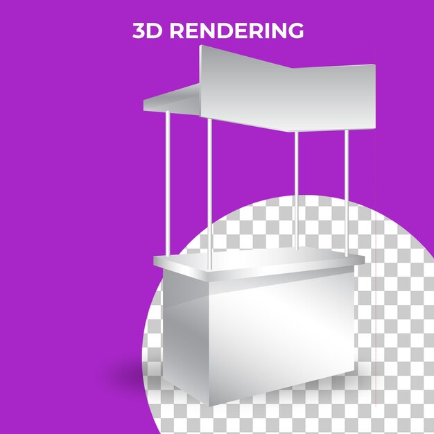 evento de stand de mostrador 3d