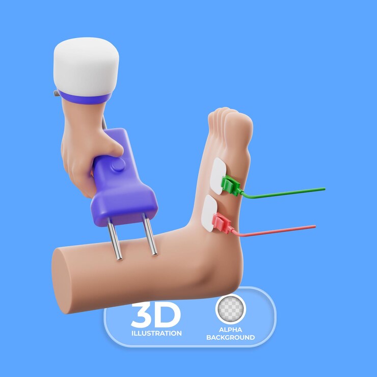 PSD Gratis evoked potentials foot 3d illustration