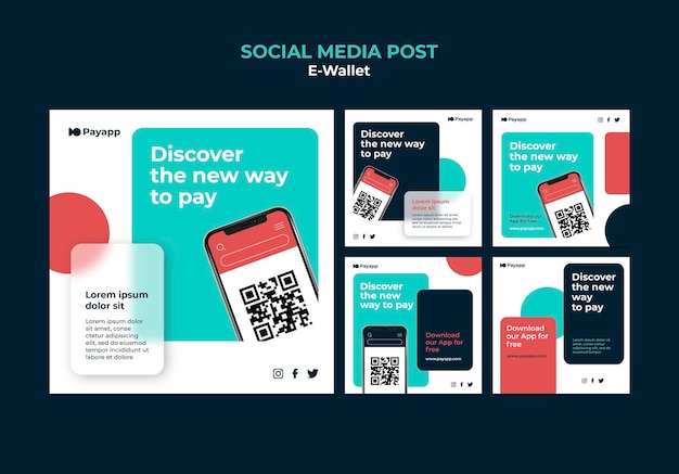 Gratis PSD ewallet social media post ontwerpsjabloon