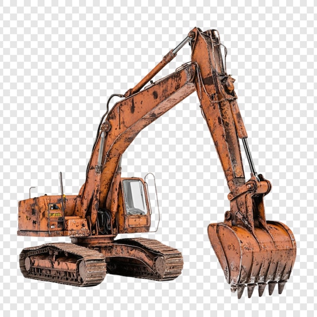 Excavadora oxidada Una máquina de construcción de época