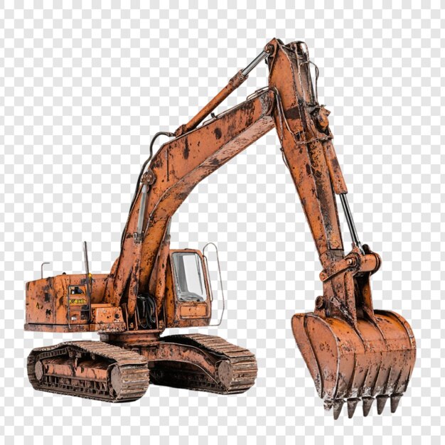 Excavadora oxidada Una máquina de construcción de época