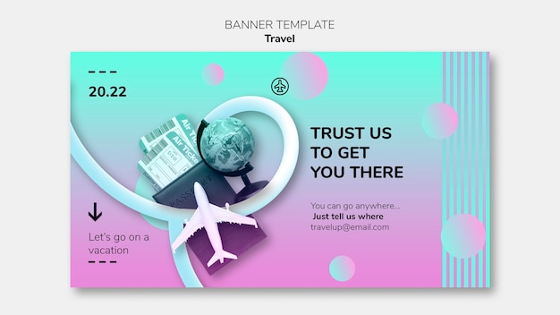 Explora la plantilla de banner horizontal mundial