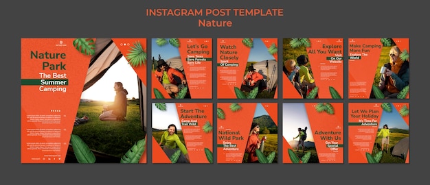 PSD gratuito explora la plantilla de publicaciones de instagram de naturaleza