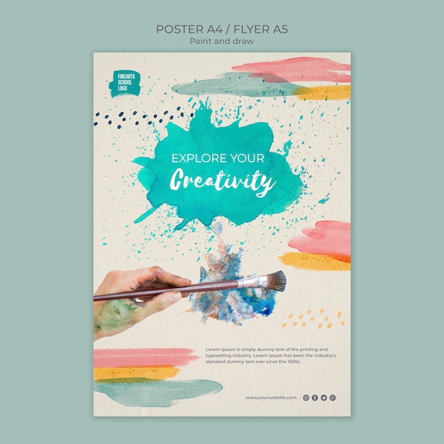 PSD gratuito explore su plantilla de volante de creatividad