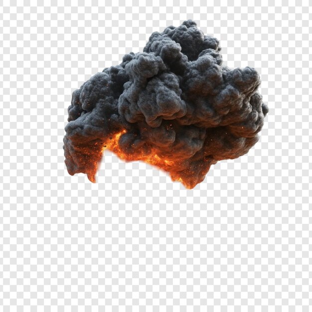 Explosión ardiente Una representación en 3D de una dramática nube de humo y fuego