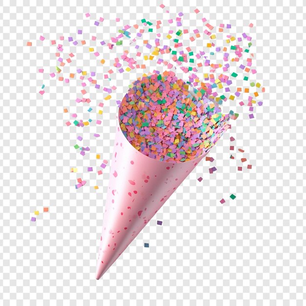 La explosión del cono de confeti rosa una explosión de alegría festiva
