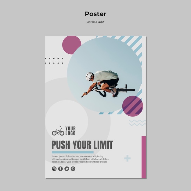 Gratis PSD extreme sport posterontwerp