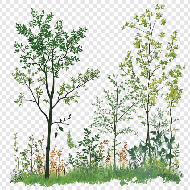 La exuberante vegetación Un paisaje verde de árboles y plantas