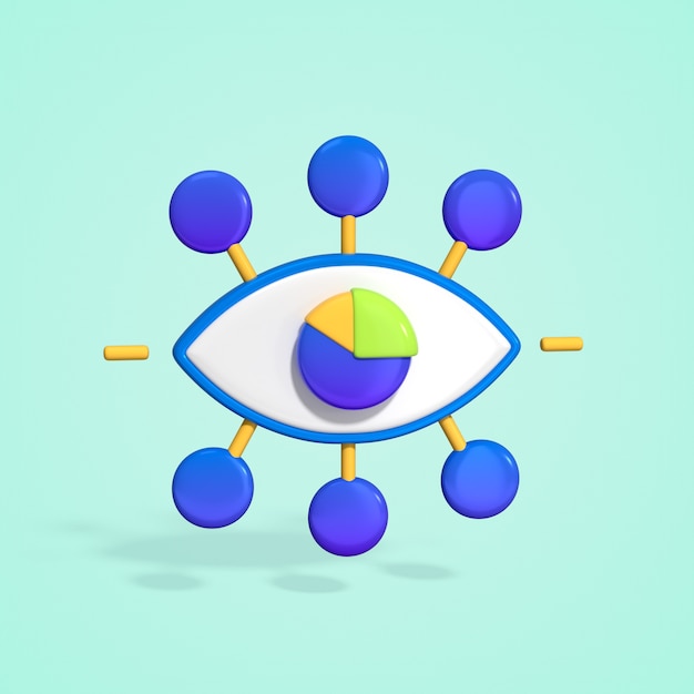 Eye-shaped data analysis and vision infographic