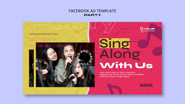 Gratis PSD facebook advertentie sjabloon voor feestjes