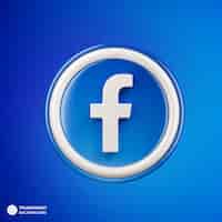 Gratis PSD facebook logo 3d sociale media pictogram geïsoleerd