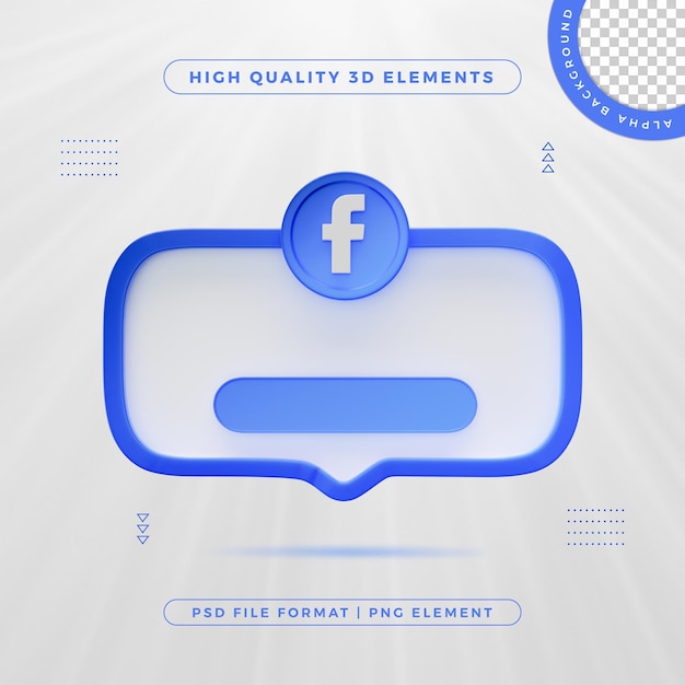 Facebook nos sigue icon de elemento de banner renderizado en 3d aislado