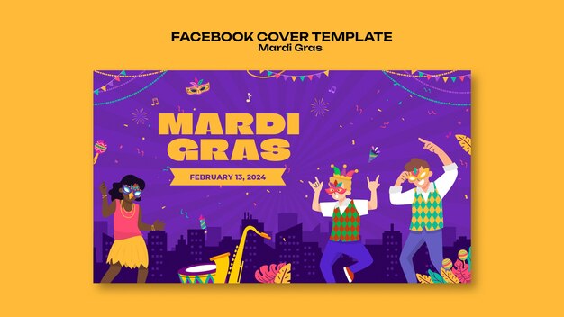 Facebook-omslag van de Mardi Gras-viering