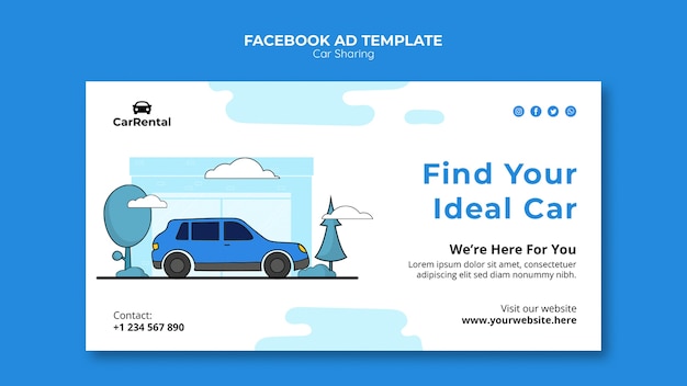 Facebook-sjabloon voor autodelen