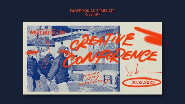 Facebook-sjabloon voor creativiteitsconferentie