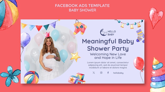 Gratis PSD facebook-sjabloon voor de baby shower viering