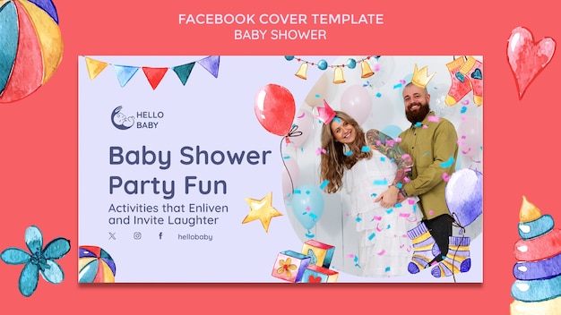 Gratis PSD facebook-sjabloon voor de baby shower