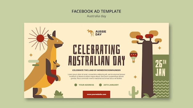 Facebook-sjabloon voor de viering van de australische dag