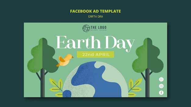 Gratis PSD facebook-sjabloon voor de viering van de dag van de aarde