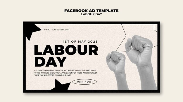 Facebook-sjabloon voor de viering van de dag van de arbeid