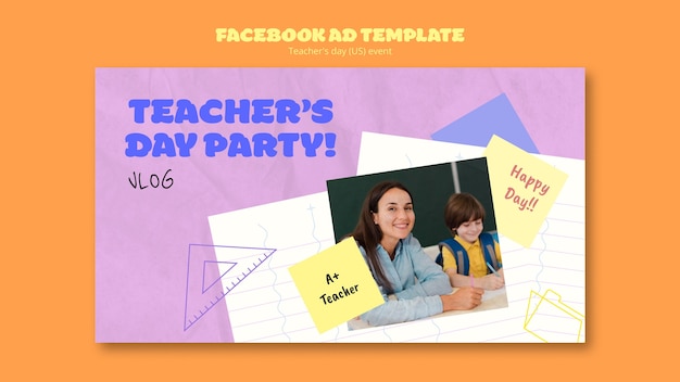 Gratis PSD facebook-sjabloon voor de viering van de dag van de leraar