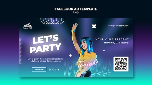 Gratis PSD facebook-sjabloon voor feestevenementen