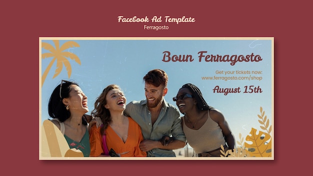 Facebook-sjabloon voor ferragosto-viering