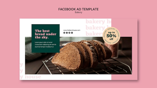 Gratis PSD facebook-sjabloon voor gebakken goederen