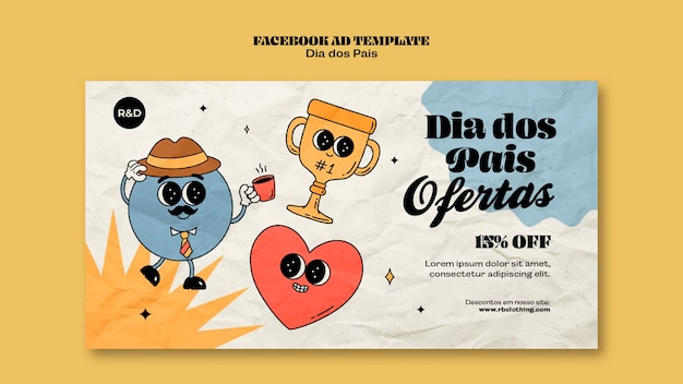 Gratis PSD facebook-sjabloon voor gelukkige vaderdag