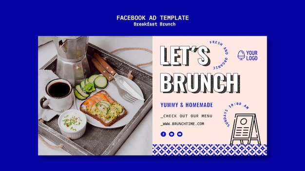 Facebook-sjabloon voor geometrische ontbijtbrunch