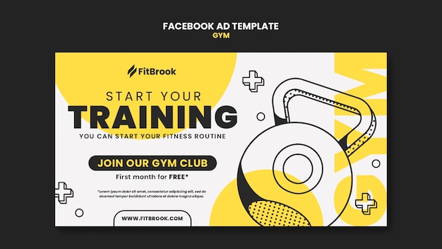 Gratis PSD facebook-sjabloon voor gymtraining