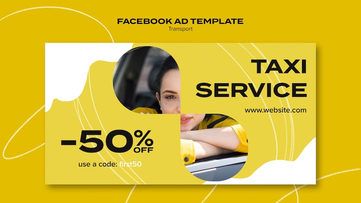 Gratis PSD facebook-sjabloon voor het transportconcept