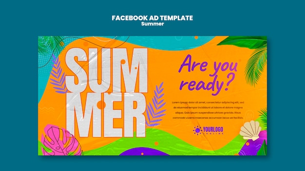 Gratis PSD facebook-sjabloon voor het zomerseizoen