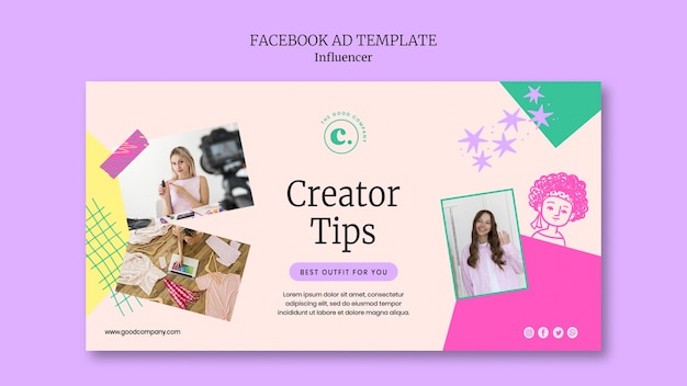 Gratis PSD facebook-sjabloon voor influencers