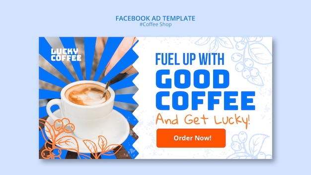 Gratis PSD facebook-sjabloon voor koffieshop