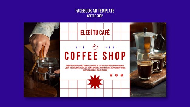 Facebook-sjabloon voor koffieshop